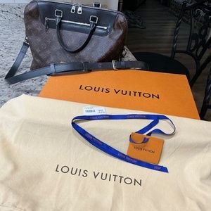 Authentic Louis Vuitton Macassar Porte-Documents Jour Bag